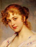 Eugene de Blaas - A Portrait Of A Young Lady